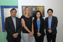 This research was led by Dr Leo Poon (Right 1), Associate Professor of the School of Public Health, Li Ka Shing Faculty of Medicine, HKU.  Major team members from the School of Public Health in this study include Dr Sophie A Valkenburg (Left 2), Post-doctoral Fellow, Dr Olive Li TW (Right 2), Post-doctoral Fellow, Professor Malik Peiris (Left 1), Tam Wah-Ching Professor in Medical Science and Chair Professor of Virology and Professor Yi Guan, Daniel CK Yu Professor in Virology.  The team, together with the collaborators from USA, developed a novel influenza A vaccine which can be adapted for mass production in case of a worldwide influenza outbreak.